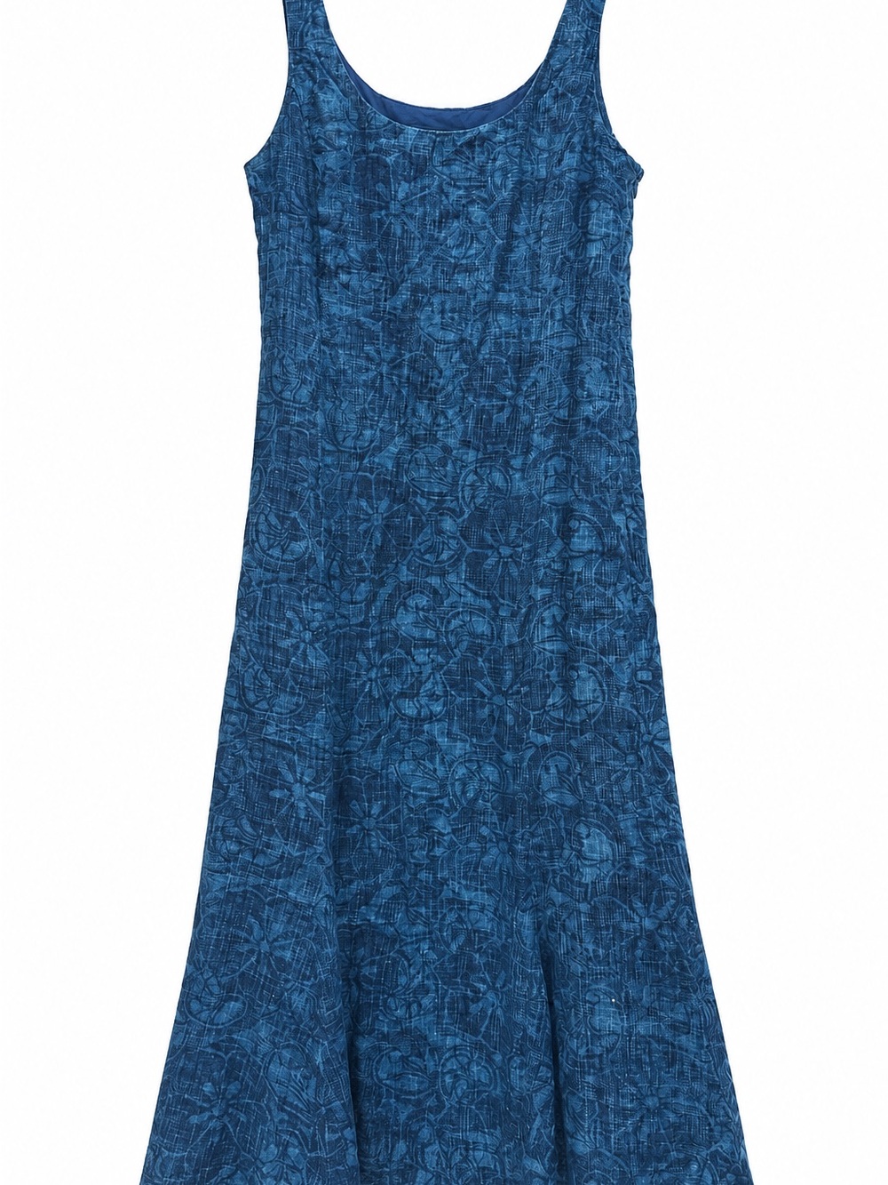 Lauren Ralph Lauren Blue Textured Scoop-Neck Maxi Dress